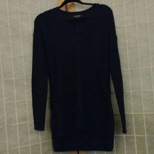 Blue knit sweater tunic